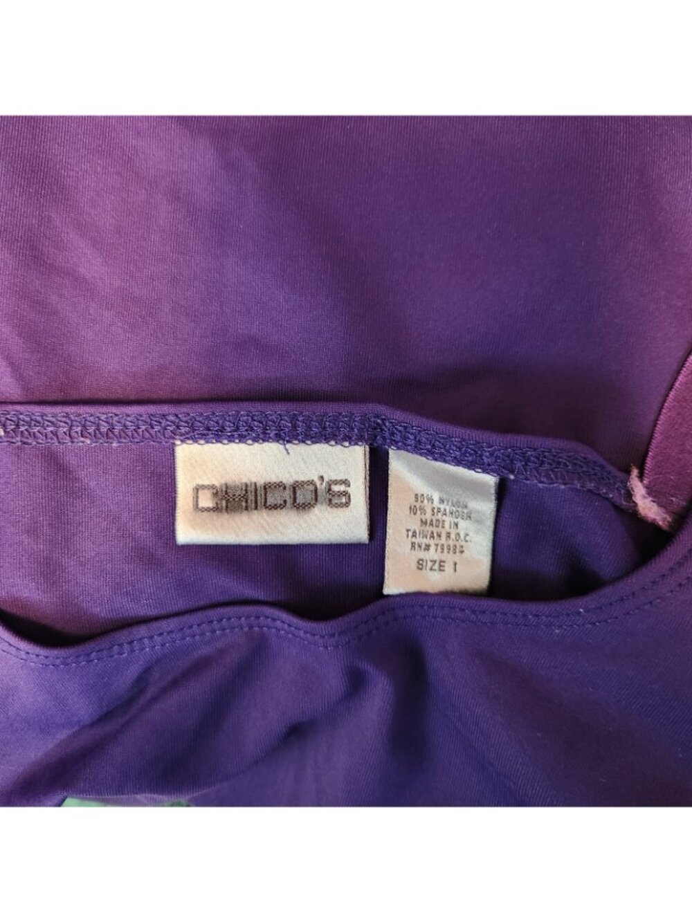 Chicos Purple Scoop Neck Wide Spaghetti Straps Cami Blouse Shirt Size 1 MEDIUM - Picture 6 of 6